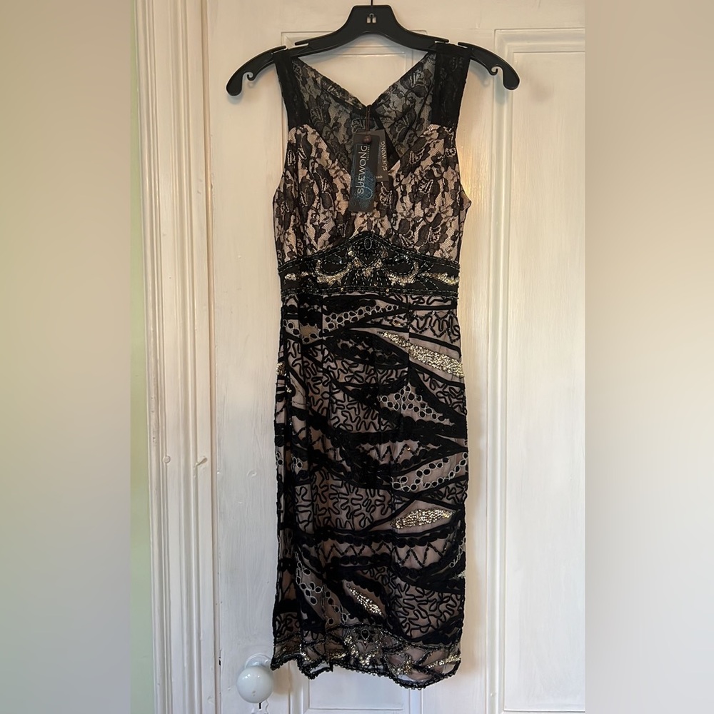 Beads & Lace Cocktail Dress - Sz 2 NWT
